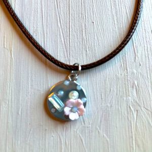 Necklace | Handmade Abstract Silver Flowers and Pearls Pendant Necklace